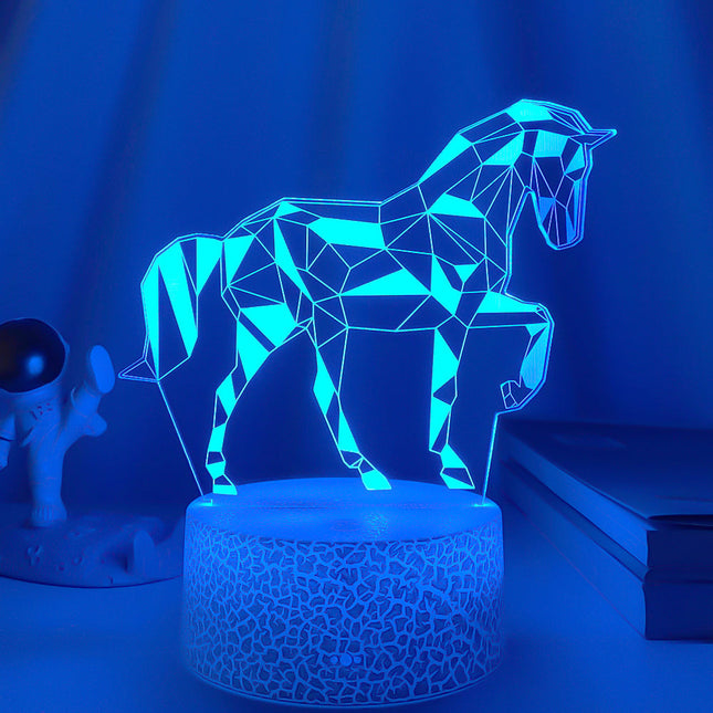 Lampada 3D illusione ottica a cavallo