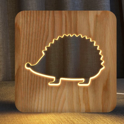 Lampada da comodino design riccio in legno
