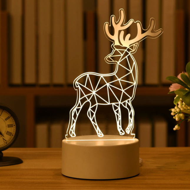 Lampada 3D illusione ottica cervo