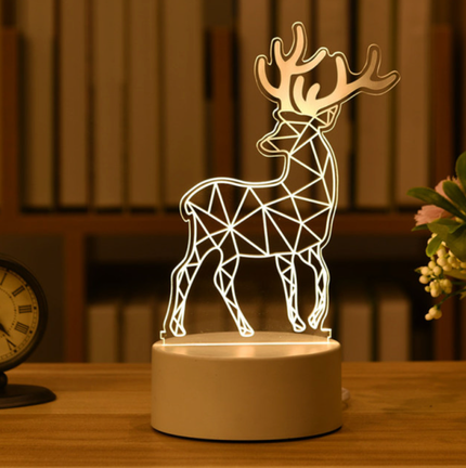 Lampada 3D illusione ottica cervo