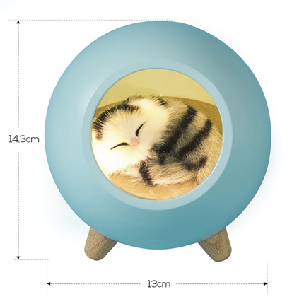 Lampada notturna gatto in cuccia ricaricabile