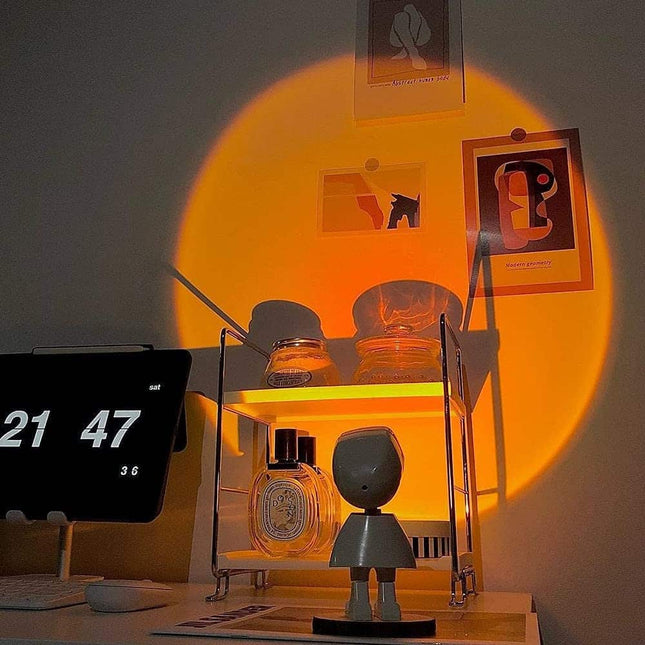 Robot proiettore luce tramonto LED USB
