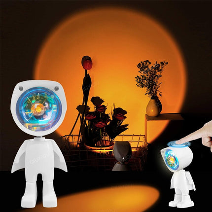 Robot proiettore luce tramonto LED USB
