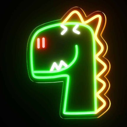 Lampada neon LED dinosauro T-Rex verde