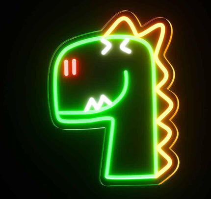 Lampada neon LED dinosauro T-Rex verde
