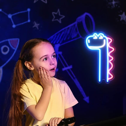 Lampada LED da parete dinosauro neon