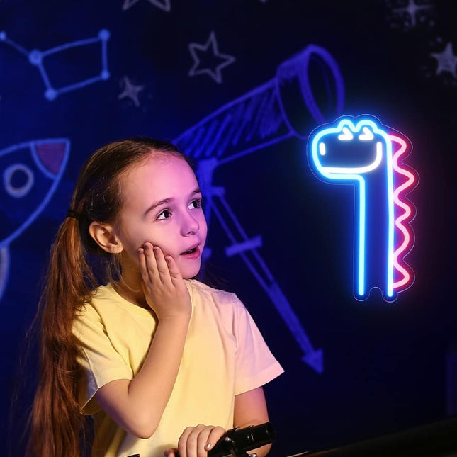 Lampada LED da parete dinosauro neon