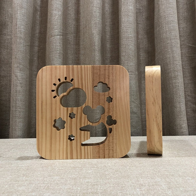 Luce notturna 3D in legno koala