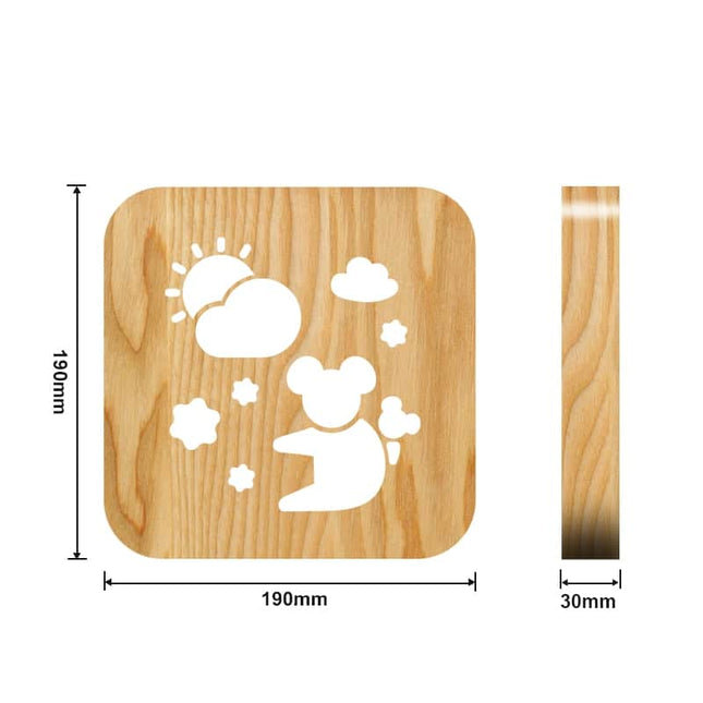 Luce notturna 3D in legno koala