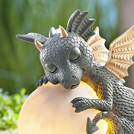 Statua drago luminoso da giardino resina