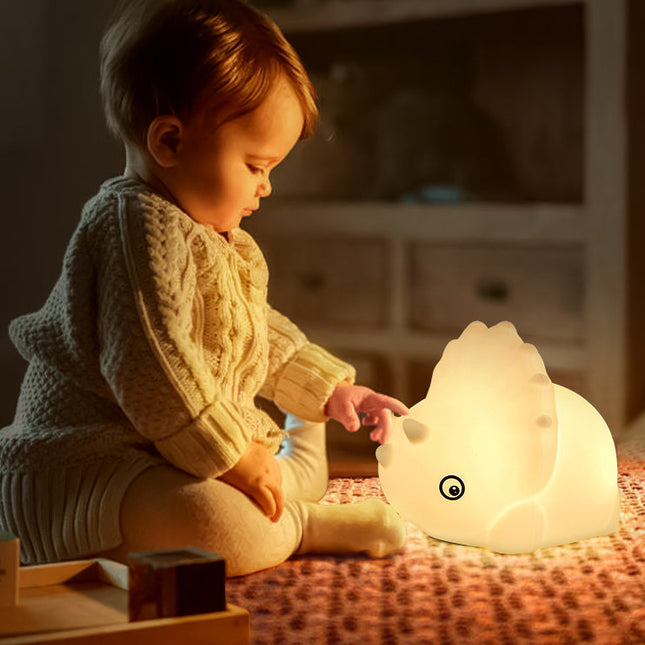 Luce notturna dinosauro in silicone tattile