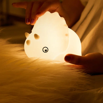 Luce notturna dinosauro in silicone tattile