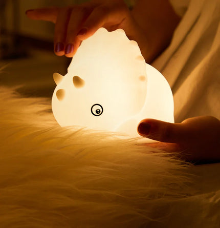Luce notturna dinosauro in silicone tattile