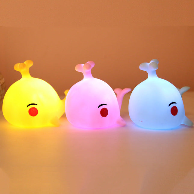 Luce notturna silicone balena colorata
