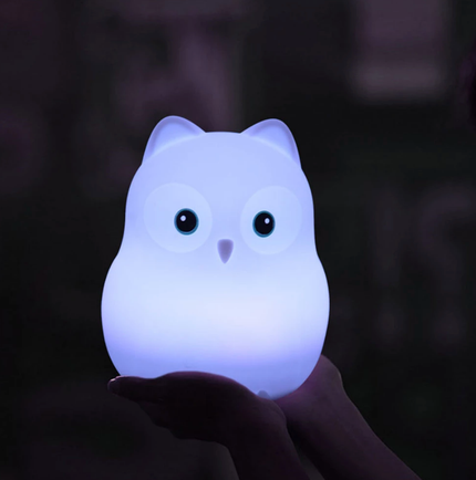 Luce notturna gufo silicone con telecomando
