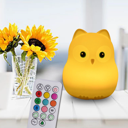 Luce notturna gufo silicone con telecomando