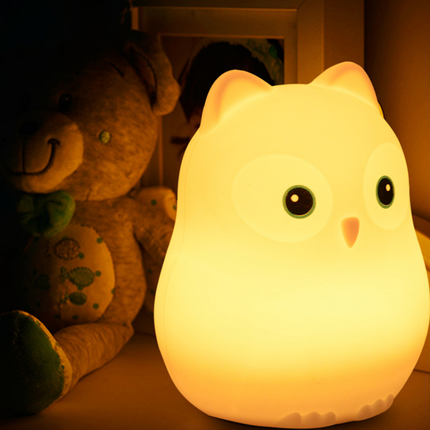 Luce notturna gufo silicone con telecomando