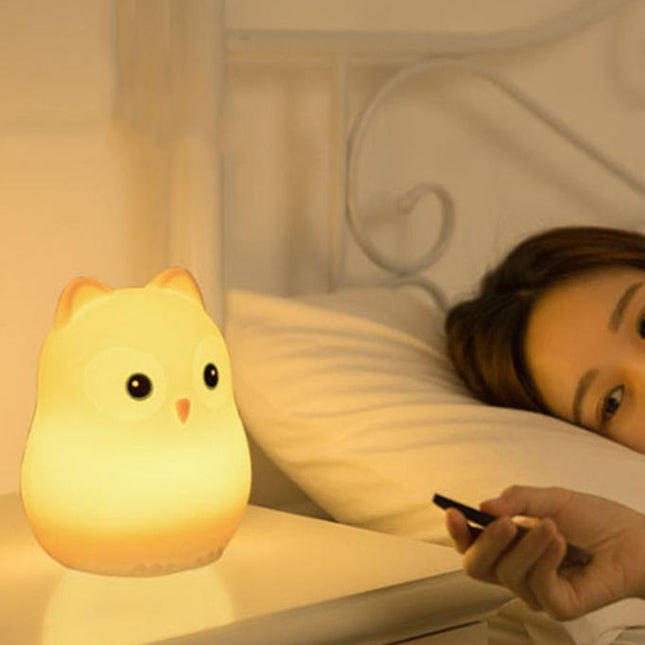 Luce notturna gufo silicone con telecomando