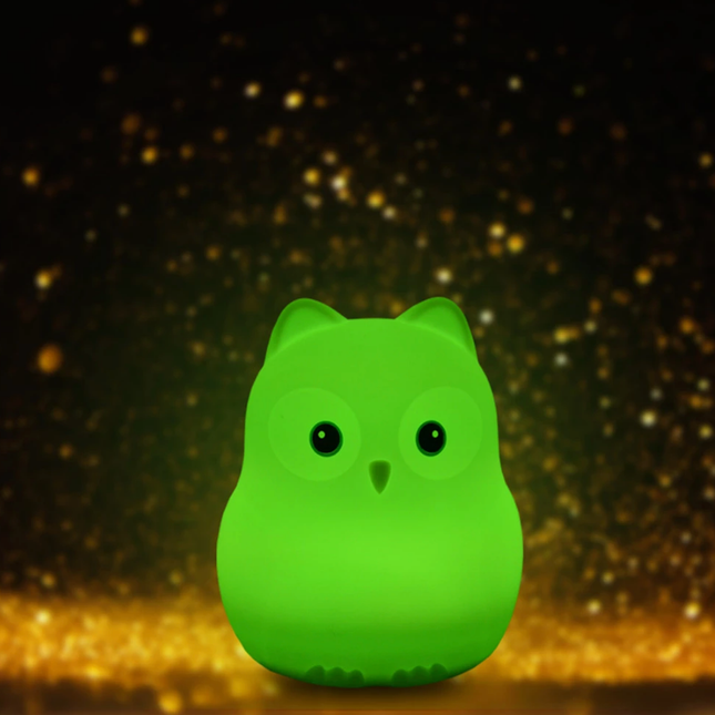 Luce notturna gufo silicone con telecomando