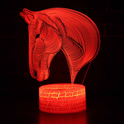 Lampada LED 3D testa di cavallo