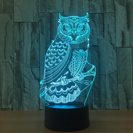 Lampada LED illusione 3D a forma gufo