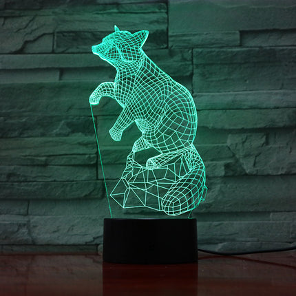 Lampada 3D illusione ottica volpe