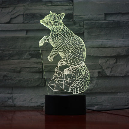 Lampada 3D illusione ottica volpe