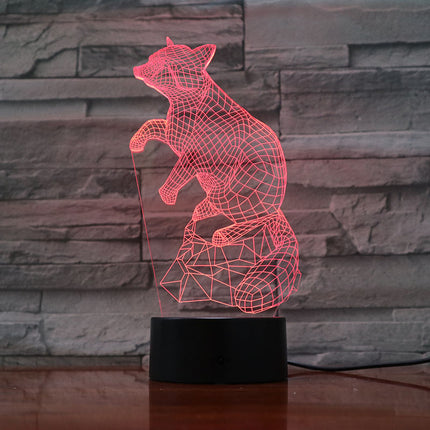 Lampada 3D illusione ottica volpe