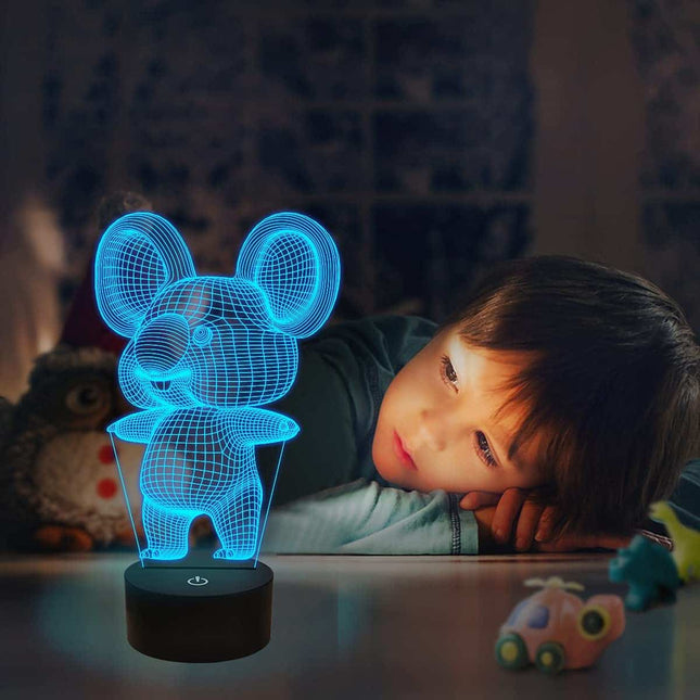 Lampada 3D illusione ottica koala telecomando