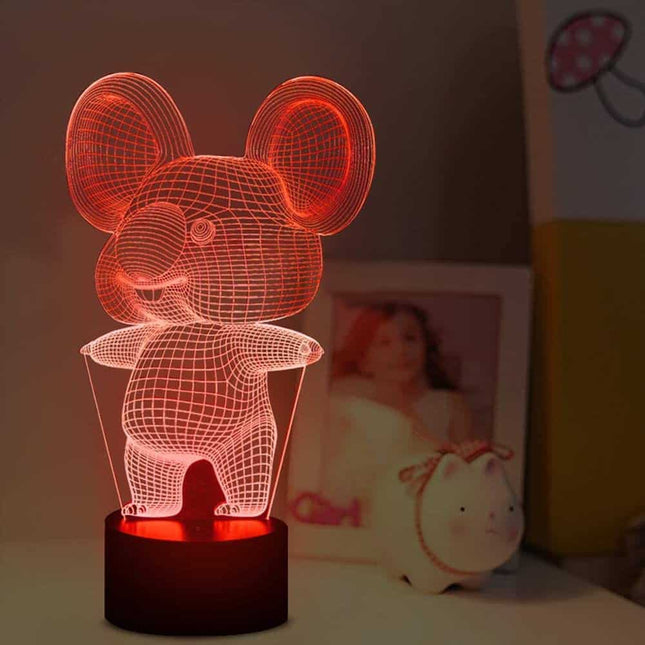 Lampada 3D illusione ottica koala telecomando