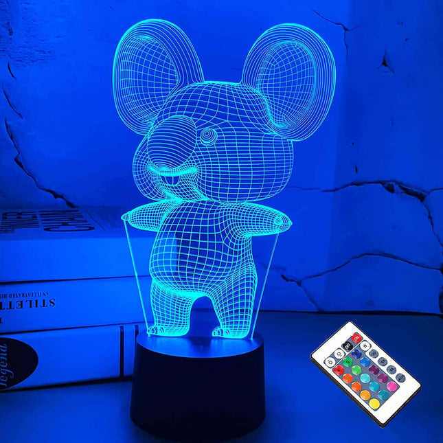 Lampada 3D illusione ottica koala telecomando