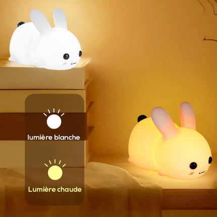 Luce notturna coniglio silicone tattile ricaricabile