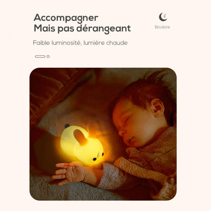 Luce notturna coniglio silicone tattile ricaricabile