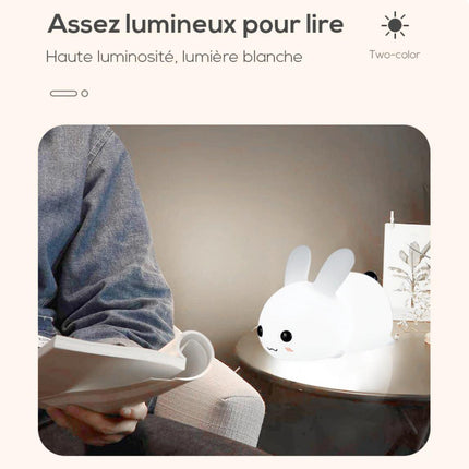 Luce notturna coniglio silicone tattile ricaricabile