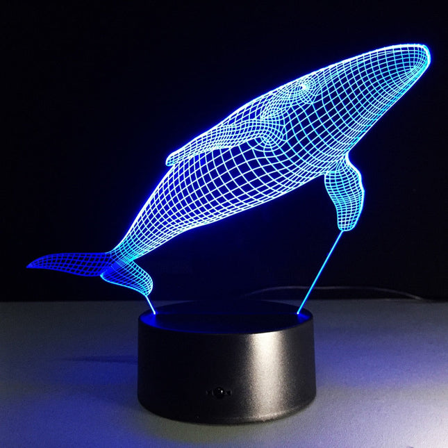 Luce notturna 3D illusione ottica balena