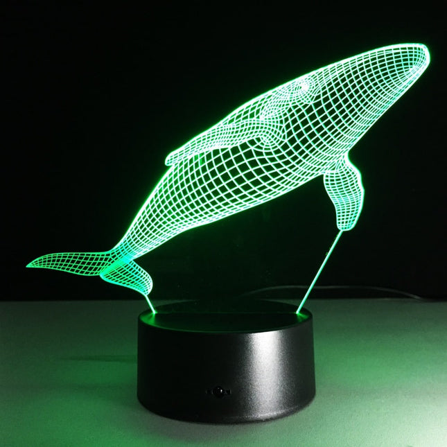 Luce notturna 3D illusione ottica balena
