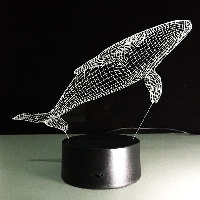 Luce notturna 3D illusione ottica balena