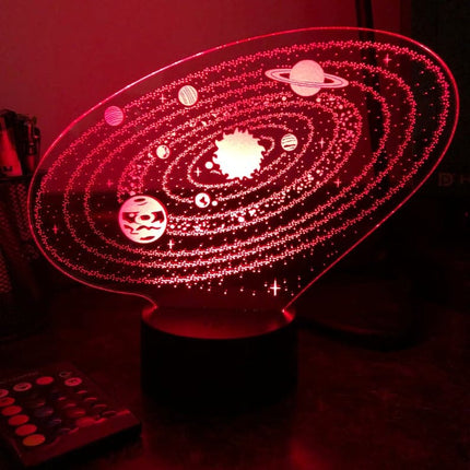 Lampada 3D LED sistema solare galassia