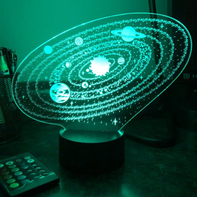 Lampada 3D LED sistema solare galassia