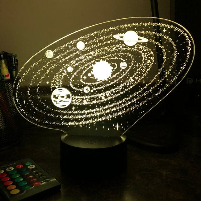 Lampada 3D LED sistema solare galassia