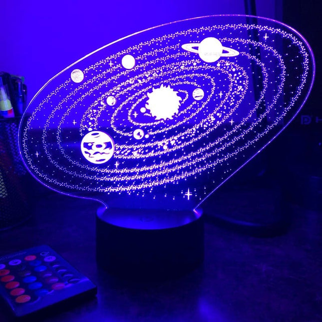 Lampada 3D LED sistema solare galassia