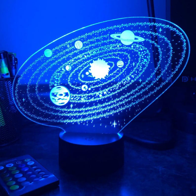 Lampada 3D LED sistema solare galassia