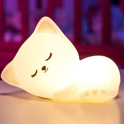 Luce notturna gatto in silicone telecomandata
