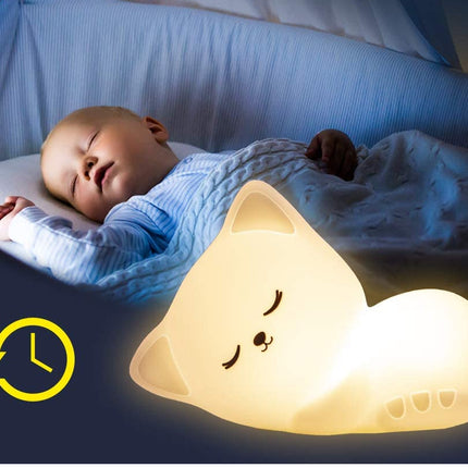 Luce notturna gatto in silicone telecomandata