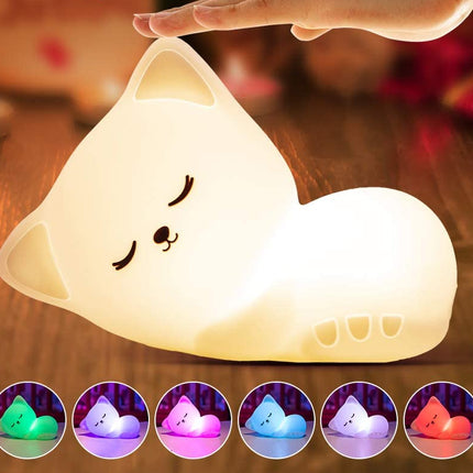 Luce notturna gatto in silicone telecomandata