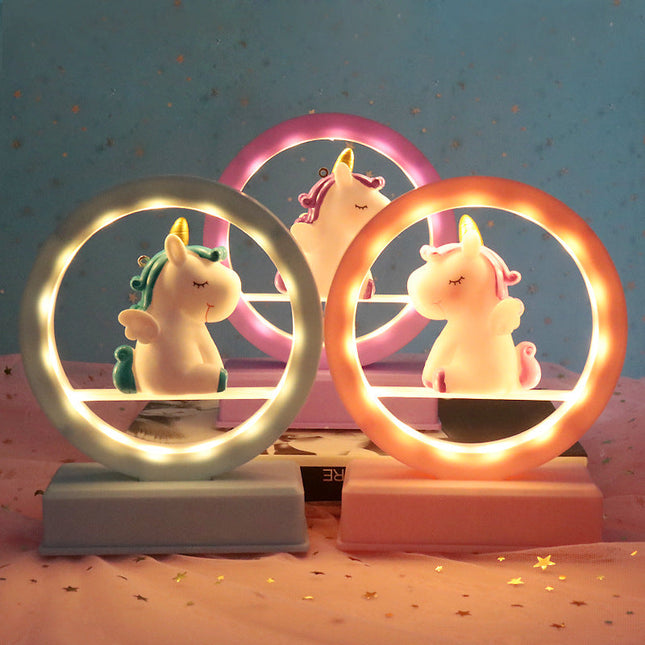 Luce notturna design unicorno con batteria