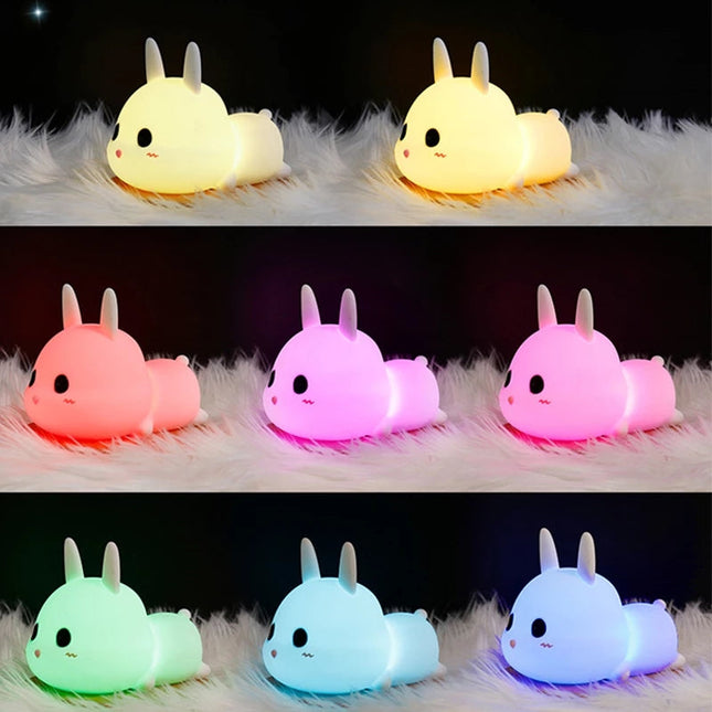 Luce notturna coniglietto in silicone morbido