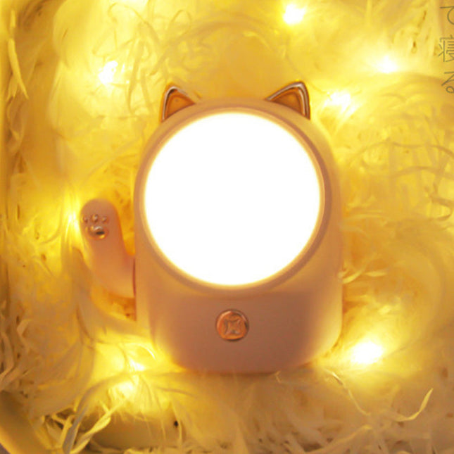 Luce notturna LED gatto portafortuna