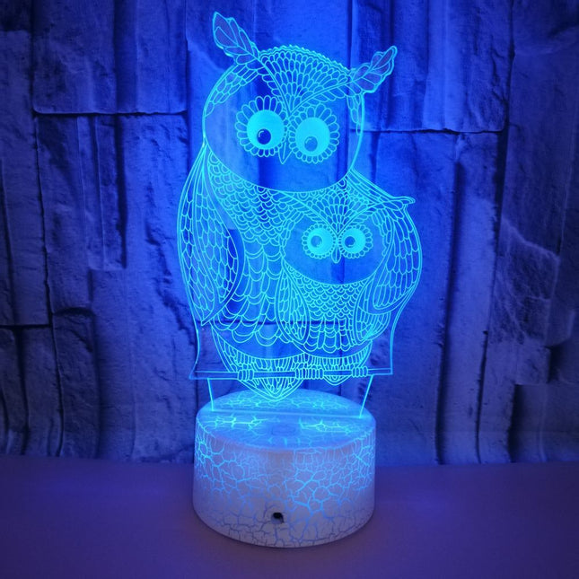Lampada 3D LED gufo con piccolo