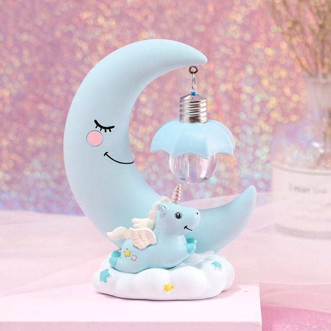 Luce notturna luna e unicorno bambini